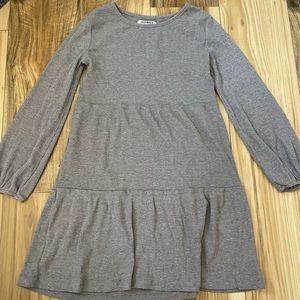 Kids grey long sleeve tshirt dress
